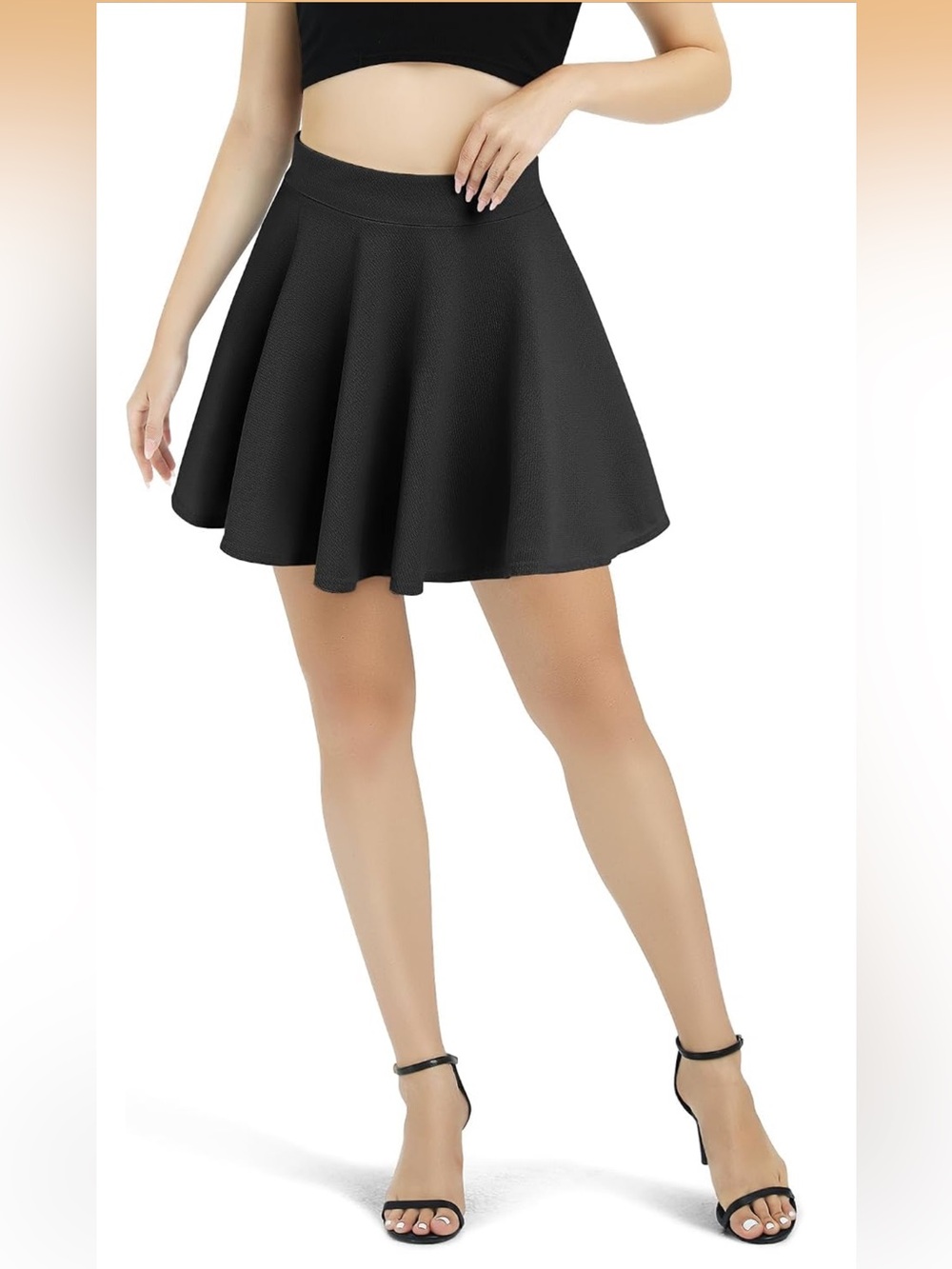 Women's Black Circle Skater Skirt - Flowy A-Line Style